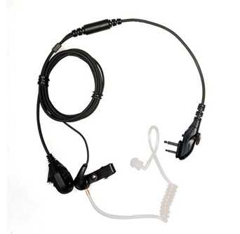 HYT Power446 2-wire surveillance earpiece with a volume control knob and transparent EAM13