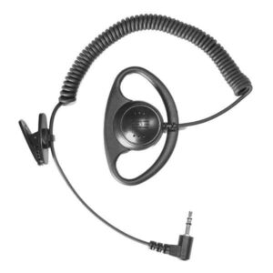 ICOM D-ring earpiece for ICOM handhelds 3.5mm jack c/w coiled cable & lapel clip