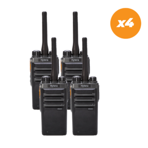 Hytera PD405 Digital Two Way Radio 4 Pack Bundle
