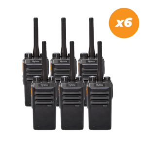 Hytera PD405 Digital Two Way Radio 6 Pack Bundle